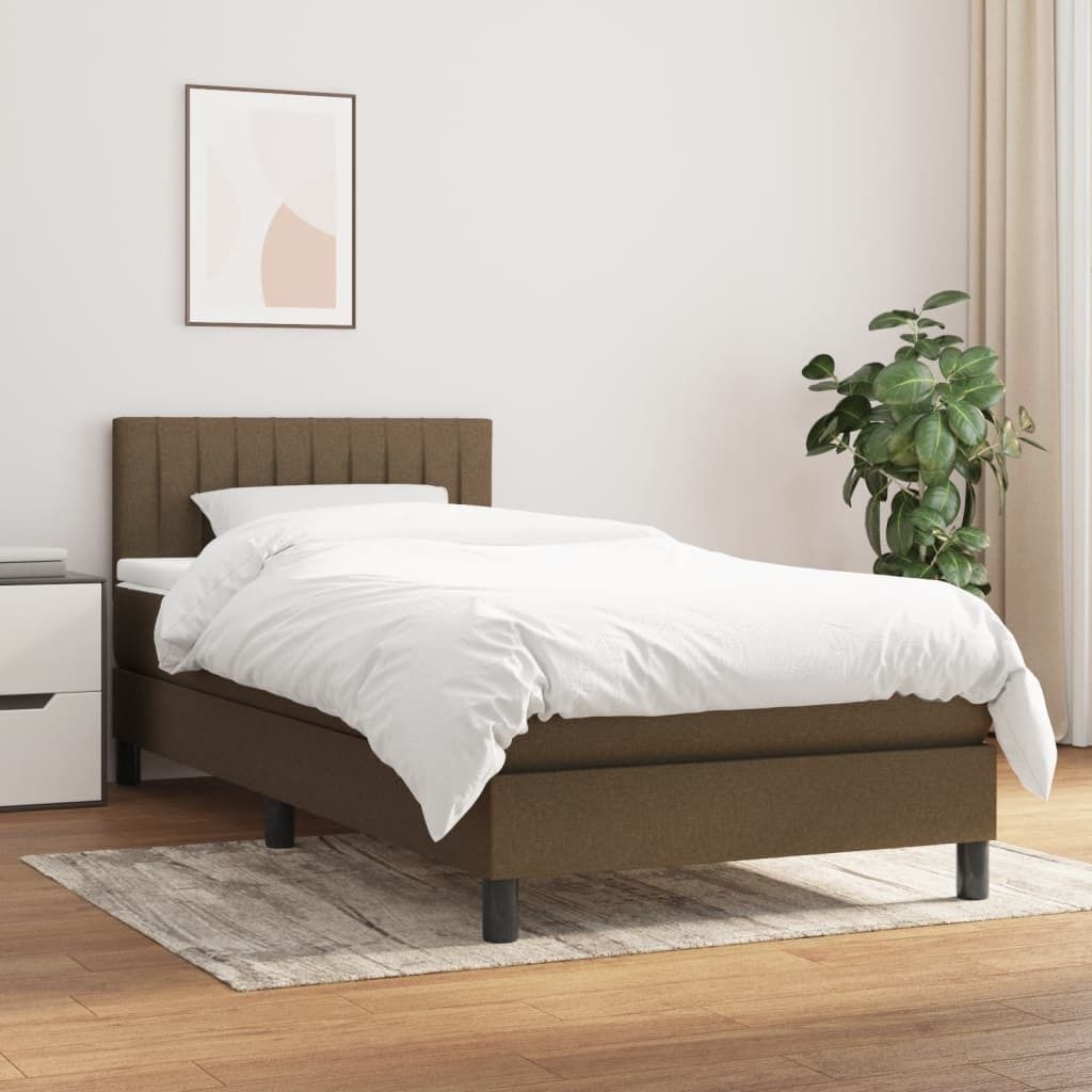 Maison Exclusive - Boxspringbett mit Matratze Dunkelbraun 80x200 cm Stoff