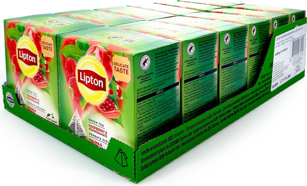 Lipton Grüner Tee Himbeere & Granatapfel, 20er Pack x 12
