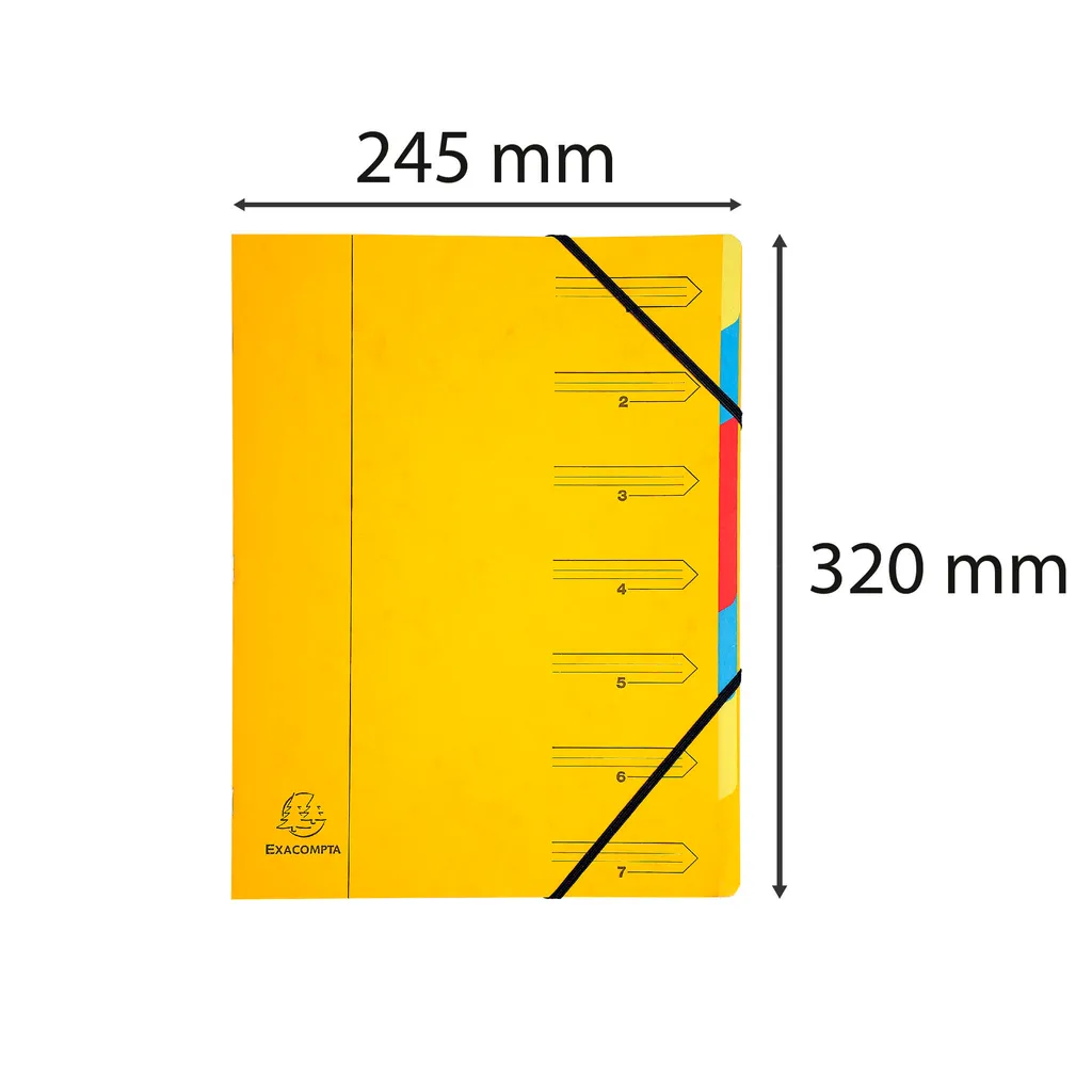 Trieur de Bureau pour Classement A4 Jaune 7 Compartiments - Pack de 12 - 7