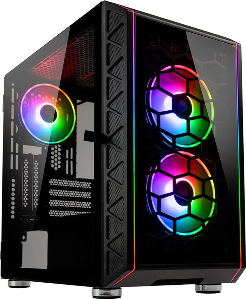 Kolink Citadel Glass SE, Micro Tower, PC, Schwarz, micro ATX, Mini-ITX, Netz, Kunststoff, Stahl, Gehärtetes Glas, Gaming