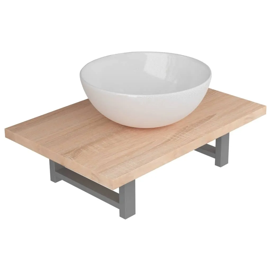 SYFAX™ Luxury Set Bagno 2 Pezzi Rovere - Eccellenza in Vetroceramica