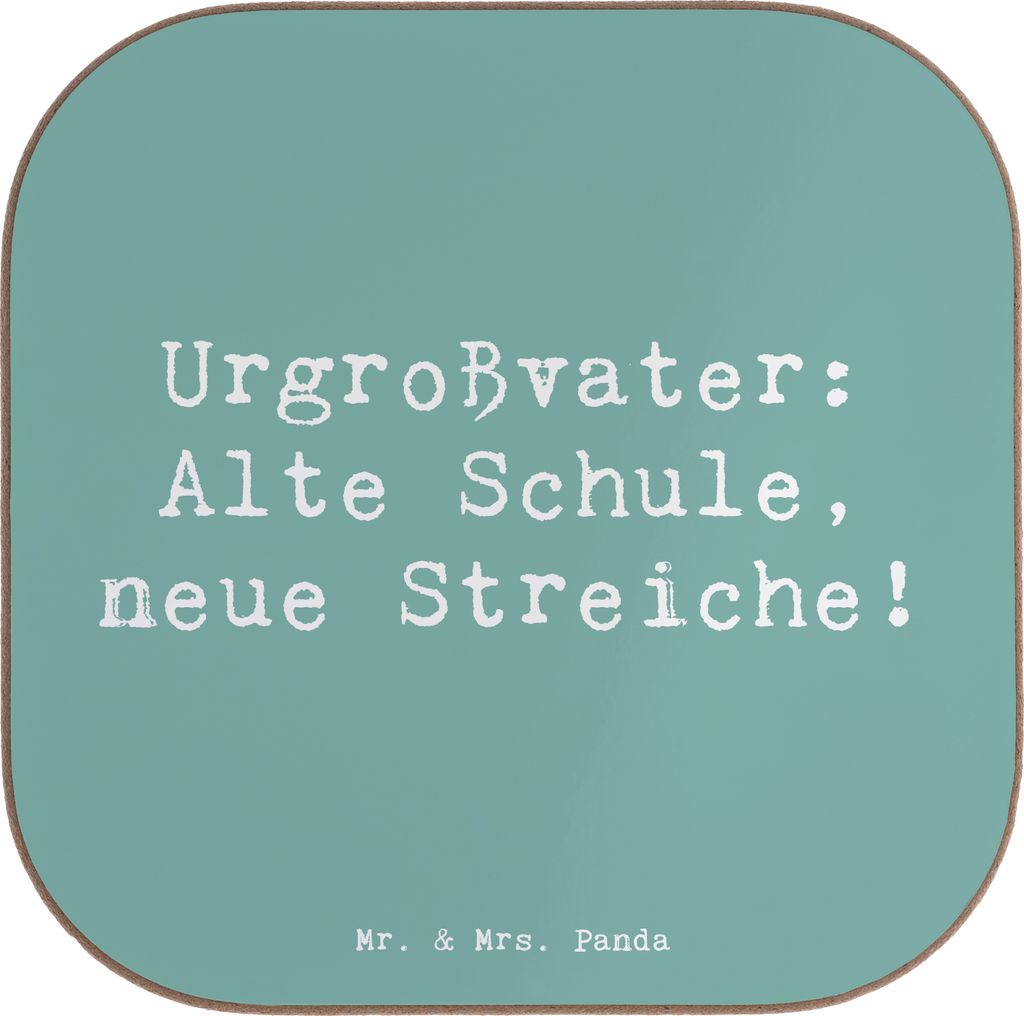 Mr. & Mrs. Panda Untersetzer Glas Spruch Urgroßvater Späße - Meeresbrise - Geschenk, Tradition, Coaster, Tasse, Liebe, Ahnen, Gläser, Streiche,...