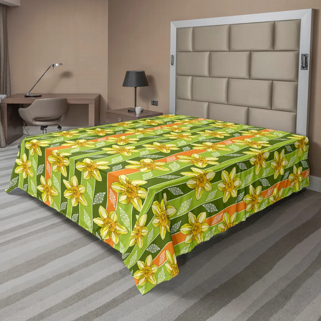 ABAKUHAUS Lenzuolo Con Angoli 90x200 Cm - Pasqua Margherite, Microfibra Morbida, Tasca Elastica, Fino A 40 Cm - 2