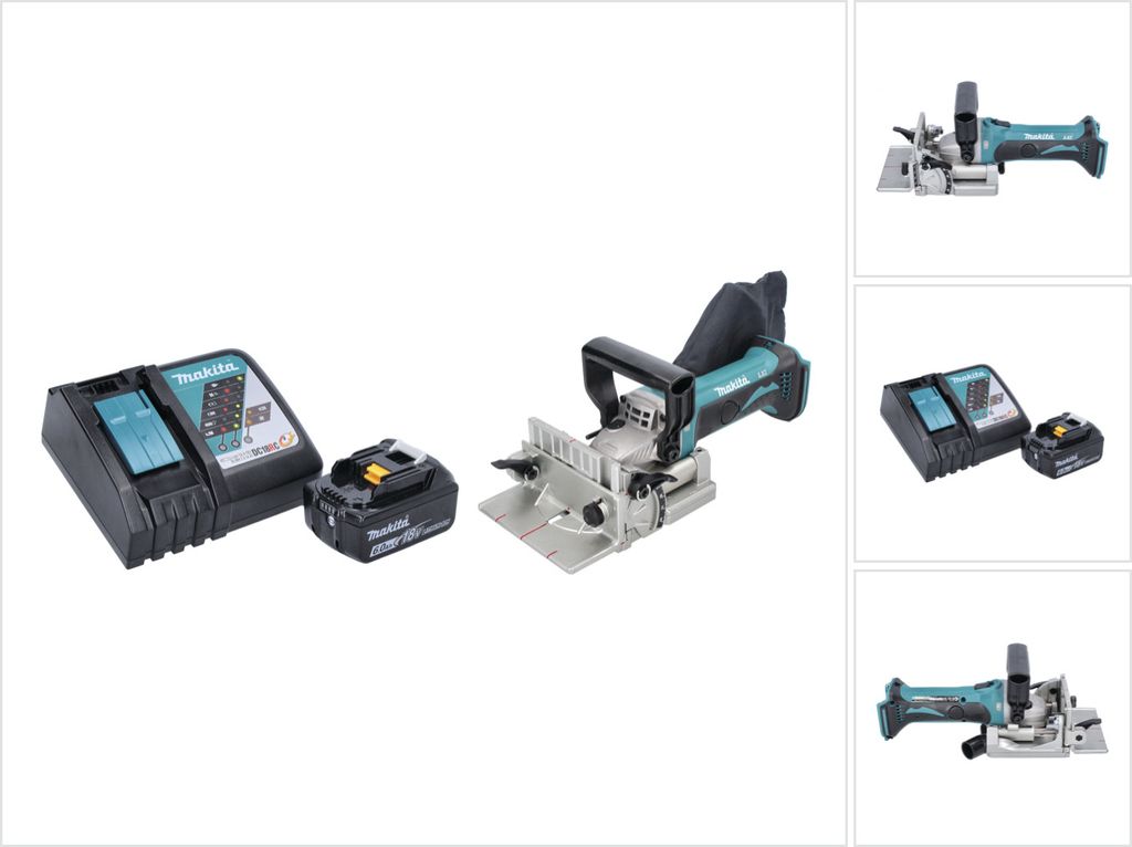 Makita DPJ 180 RG1 Akku Nutfräse 18 V 100 mm + 1x Akku 6,0 Ah + Ladegerät