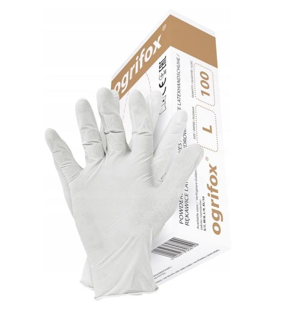 Latex Handschuhe Arbeitshandschuhe Gummihandschuhe Gr.L innen gepudert 100 Stück