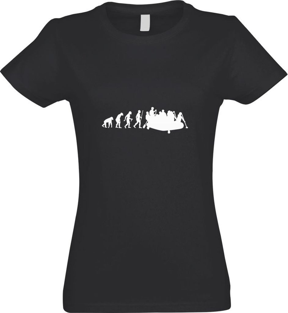 Kiwistar - T-Shirt tailliert - Damen - Graphit - Rafting Tour Evolution - mit Motiv Bedruckt - Funshirt Design - Sport - Freizeit - Damen - M