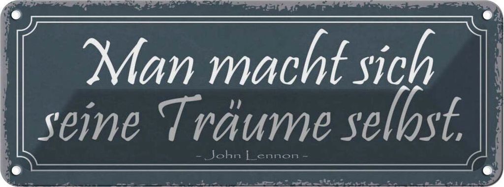 vianmo Blechschild 10x27 cm man macht seine Träume selbst Dekoration Spruch Zitat