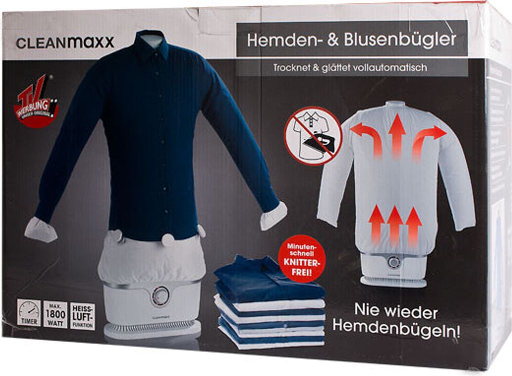 CLEANmaxx Bügler für Hemden & Blusen in Weiß/Silber - 1800 Produktbild 24
