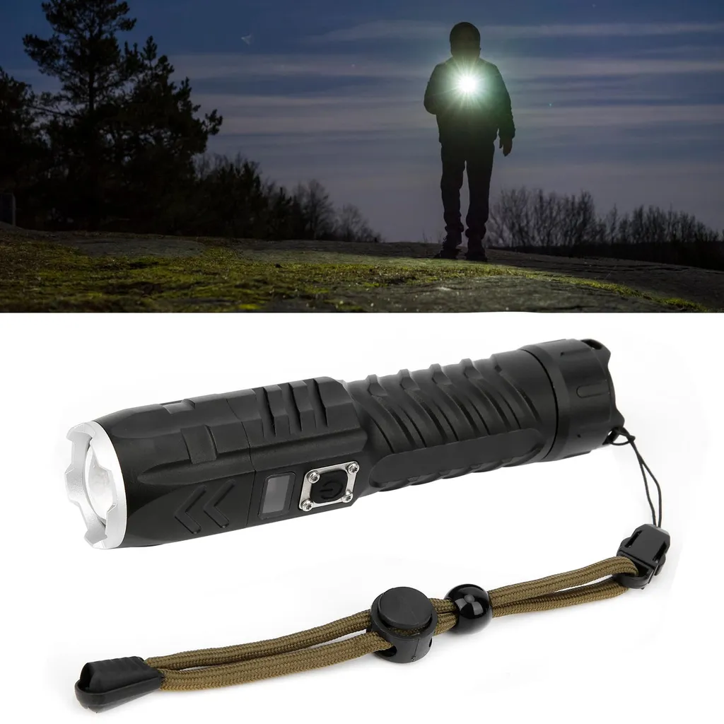 Projecteur à main rechargeable USB avec zoom réglable et écran LCD - 2