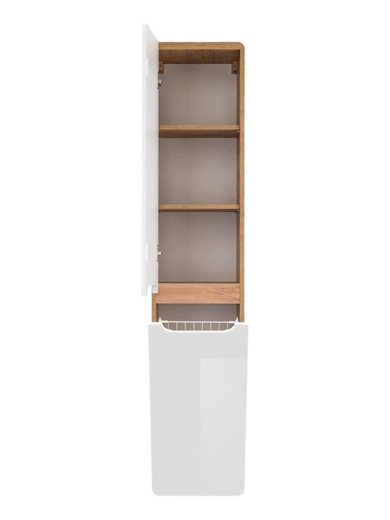 Badezimmerschrank mit Wäschekorb "Panay"  Weiß - Goldene Produktbild 4