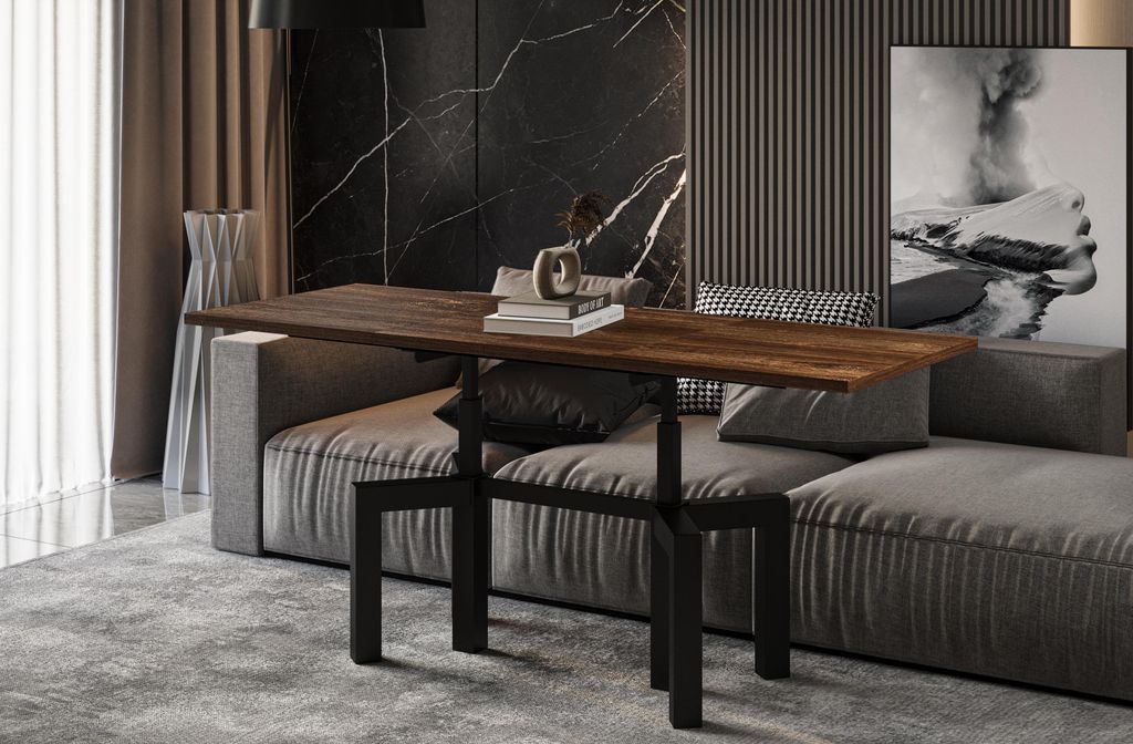 ENDO-Möbel Couchtisch Oliana, ausziehbar 110-170cm und höhenverstellbar (Eiche Stirling)