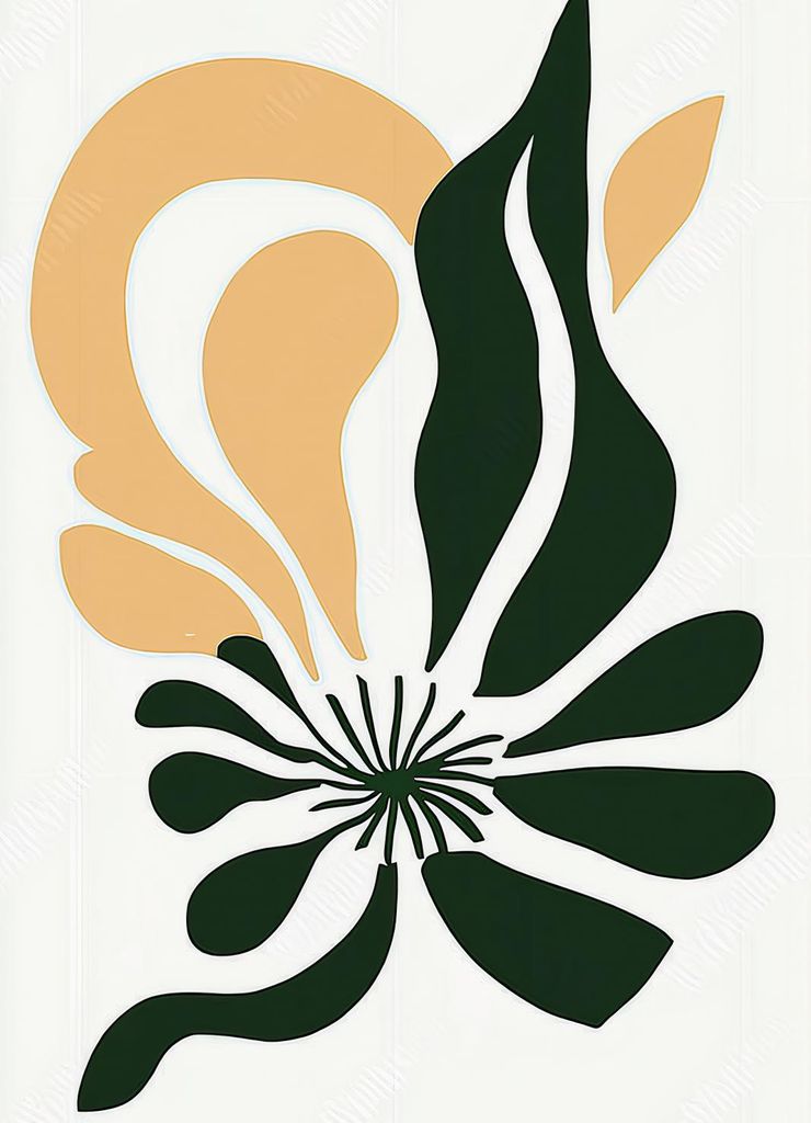Plakat 13x18cm Minimalistische Blume, Skandinavischer Einrichtungsstil, Boho