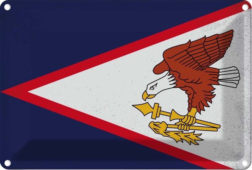 vianmo Blechschild 20x30 cm American Samoa Vintage Flagge Fahne Wappen