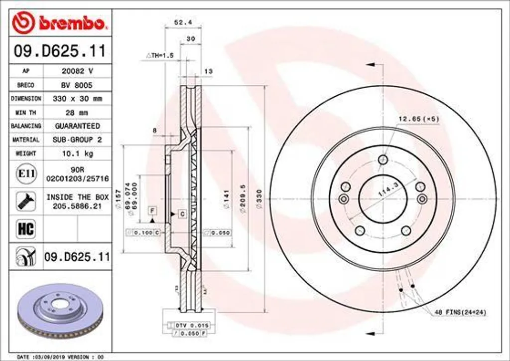 Éliminez les bruits de freinage sur Hyundai i30 avec le disque Brembo