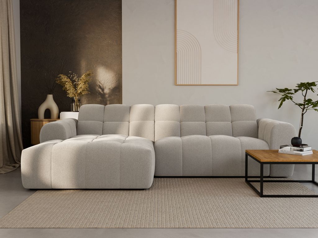 LetSit Ecksofa Andrea L Curio Linke Freistehendes Loungesofa Bequemes Ecksofa zum Entspannen Schmutzabweisend Für Wohnzimmer Schlafzimmer Beige