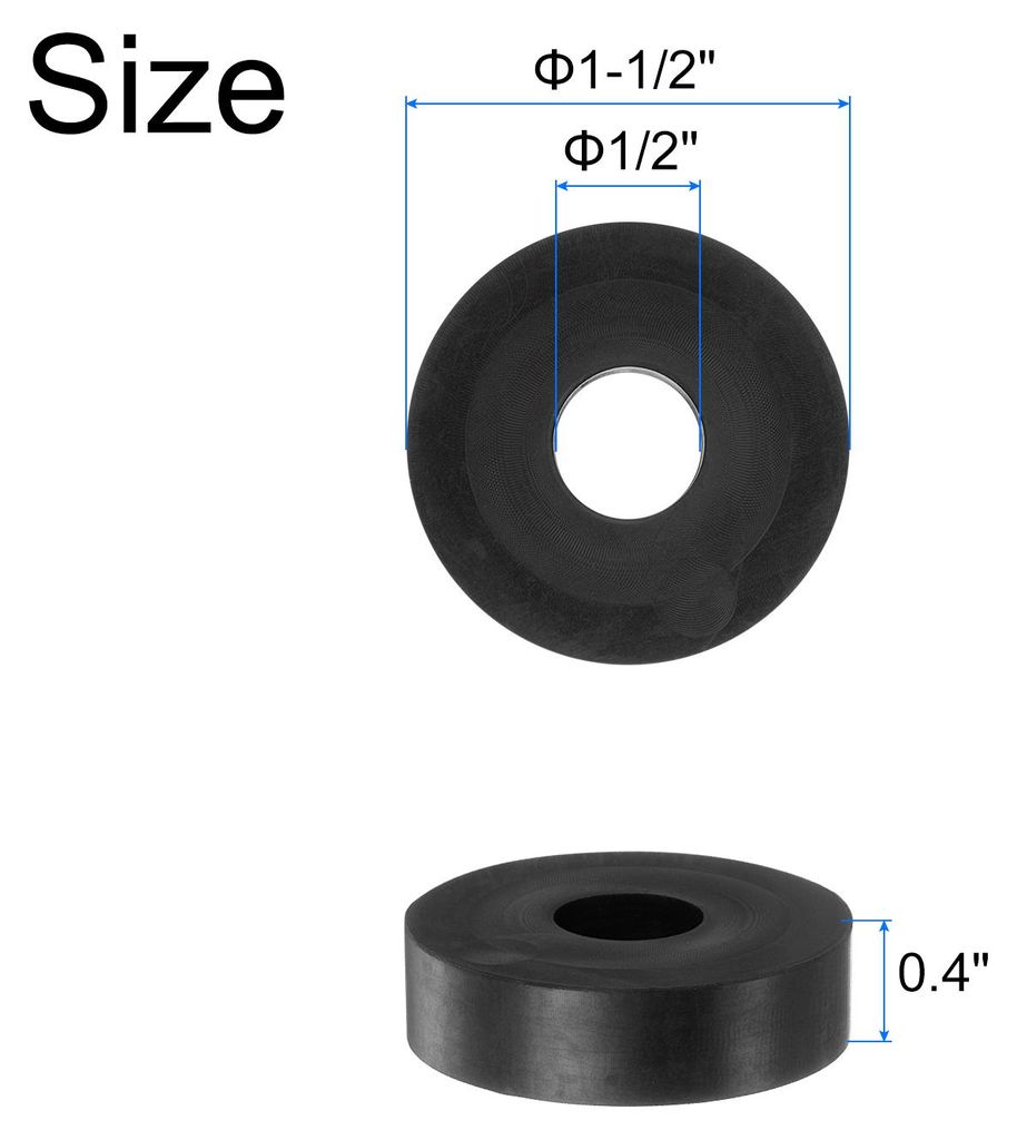 4Stk Gummi Unterlegscheiben Gummi Abstandshalter 38,1mm AD 12,7mm ID 10,2mm H?he Schwarz Rund Vibrationsd?mpfer Gummi Buchse ?sen Dicke Gummispacer...