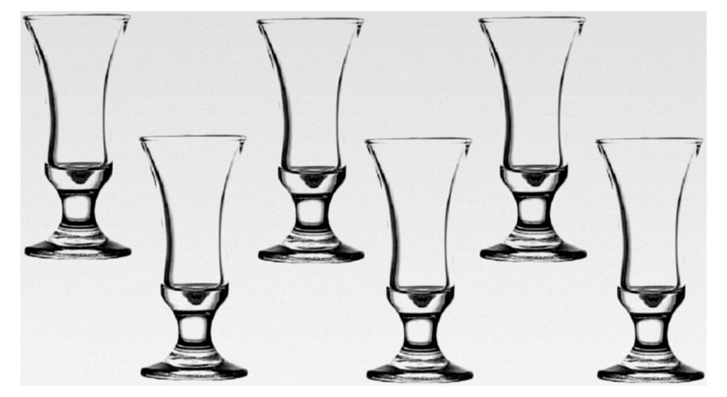 6er Set Schnapsgläser Villa Likörgläser 28 ml transparent mit Stiel spülmaschinenfest