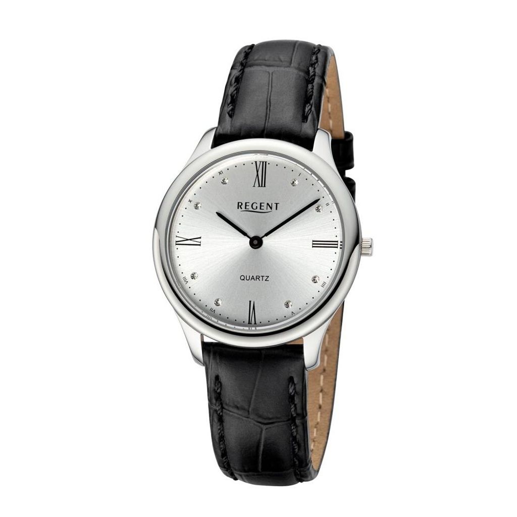Regent Damen Uhr Lederarmband Leder Armbanduhr Analog schwarz UR2114083