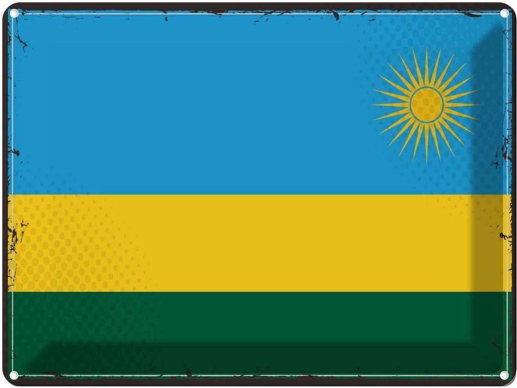 vianmo Blechschild 30x40 cm Ruandas Retro Rwanda Flagge Fahne Wappen