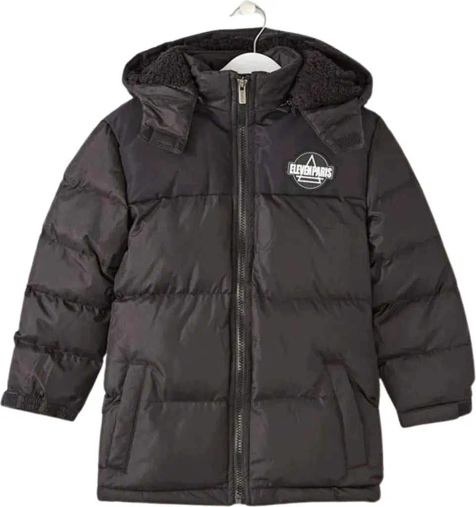 Veste fille Little Eleven Paris noire avec capuche pour l'école 146 cm