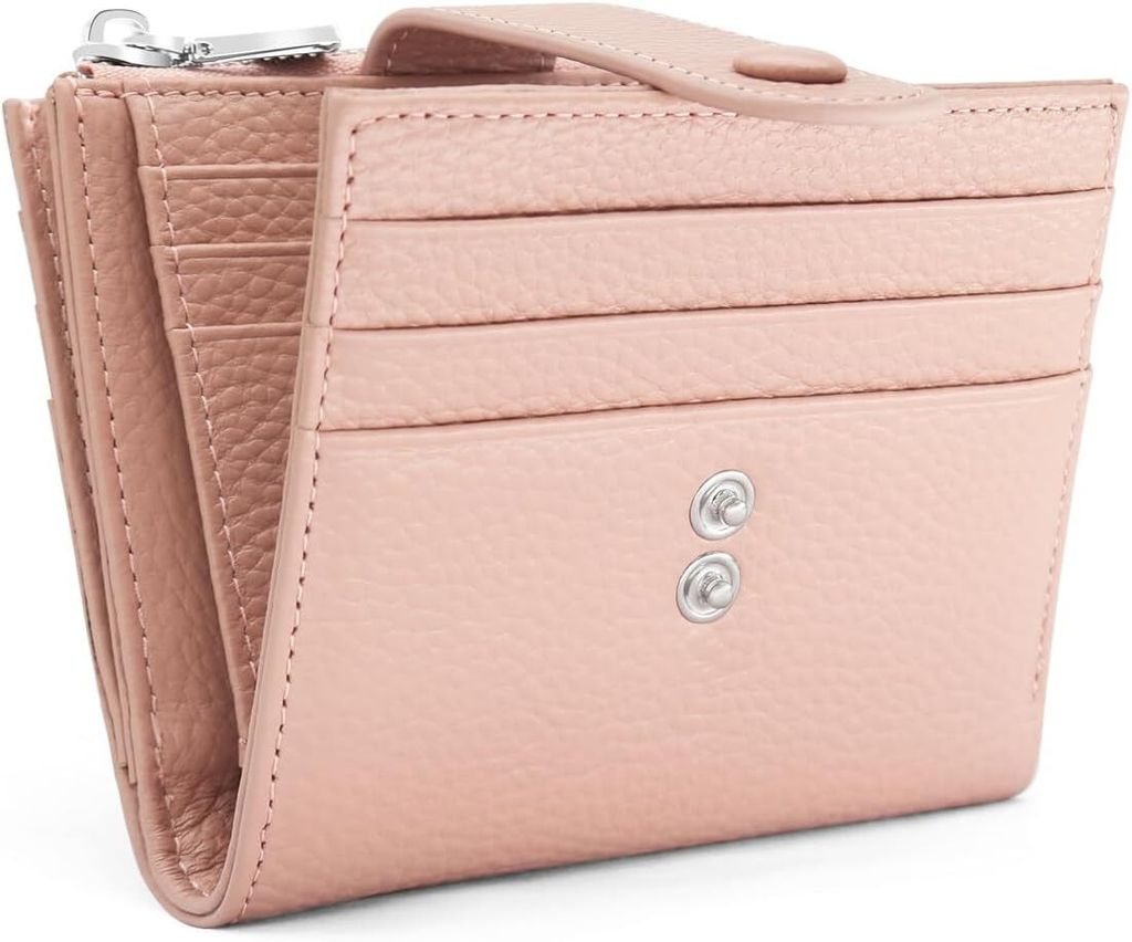Damen Geldbeutel Leder Portemonnaie RFID Schutz Geldbörse Damen, Portmonee Frauen mit 13 Kreditkartenetui für Damen und Herren, Kleine Brieftasche