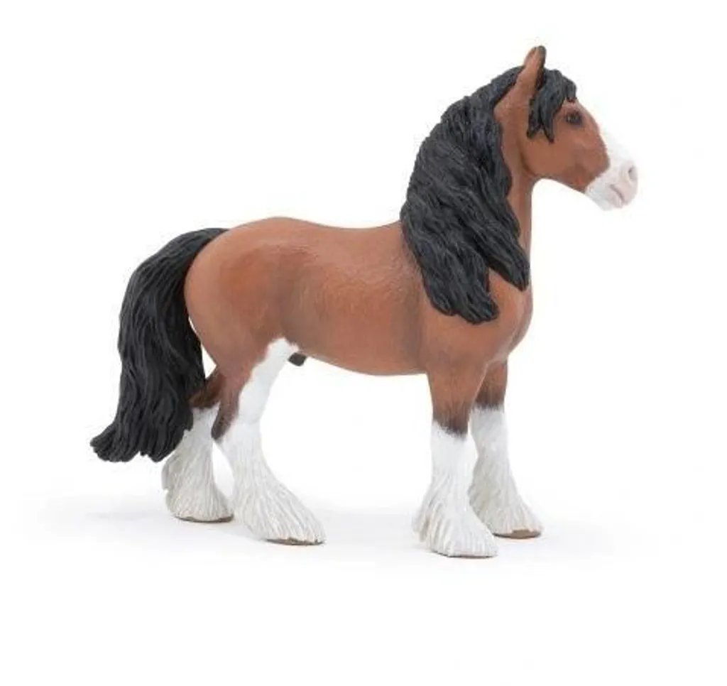 Clydesdale Papo Cheval figurine incassable pour jeux d'enfants actifs