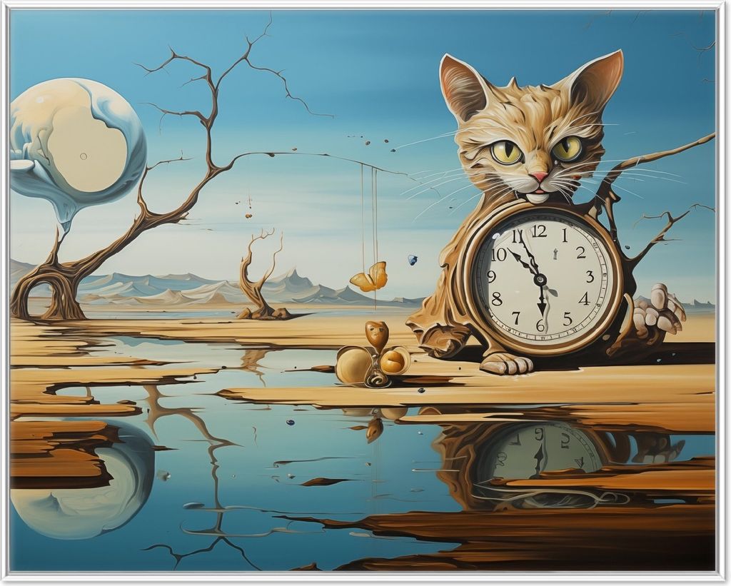 Wallario Wandbild Bewacher der Zeit, Größe: 40,30 x 50,30 cm, Poster mit weißem Aluminiumrahmen