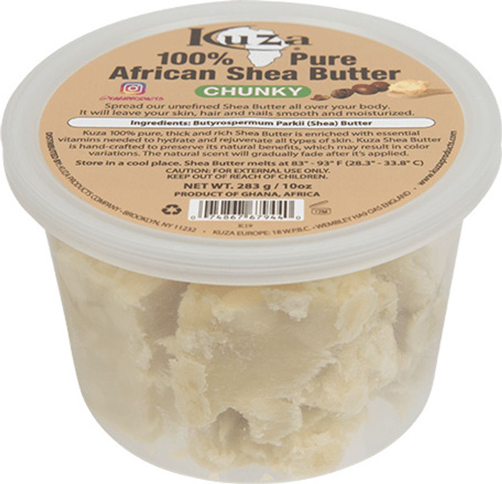 Kuza 100% African Shea Butter Chunky White 10oz. - 283g Produktbild 