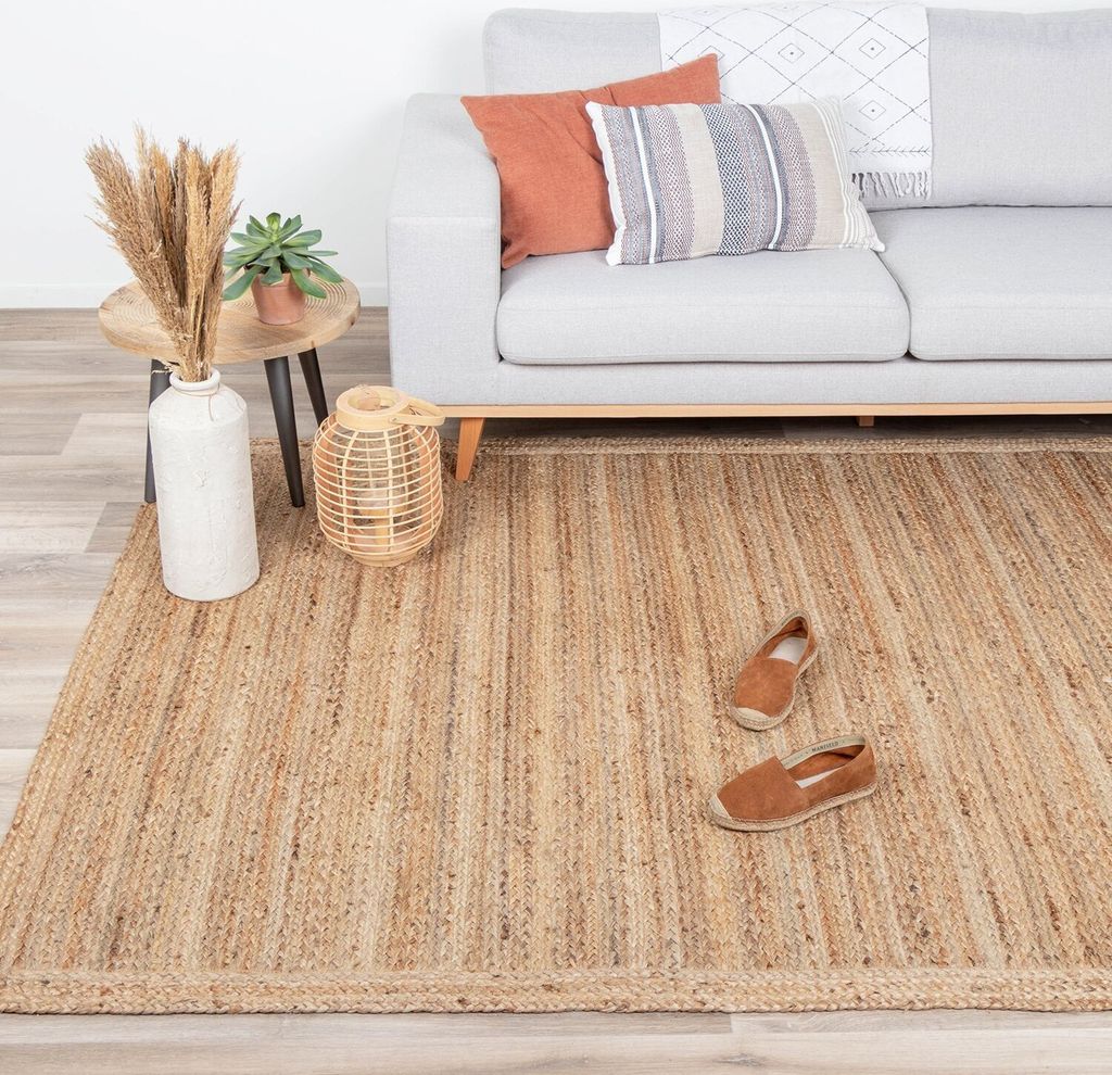 Volero - Jute Teppich - Fair Natur - 280x380 cm - Wohnzimmer, Esszimmer, Schlafzimmer - Boho, Ländlich, Modern