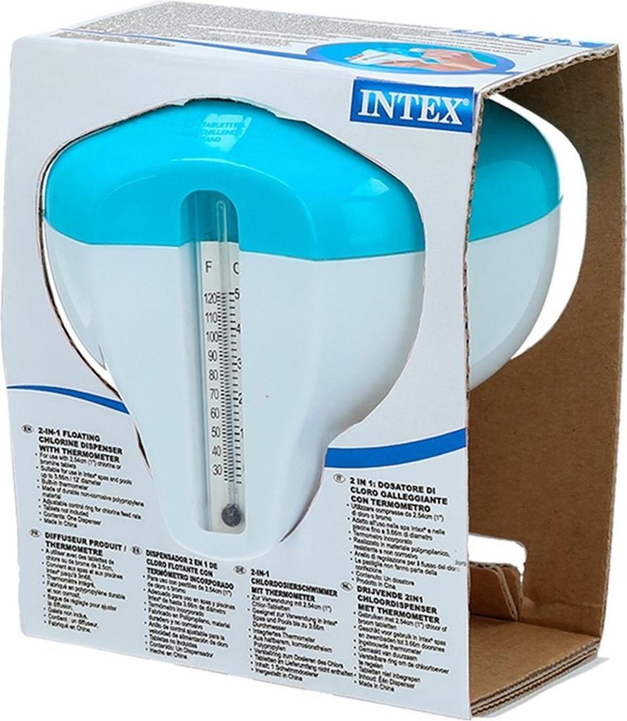 Intex 29043 Schwimmender Chlorinator mit Thermometer Brom Produktbild 