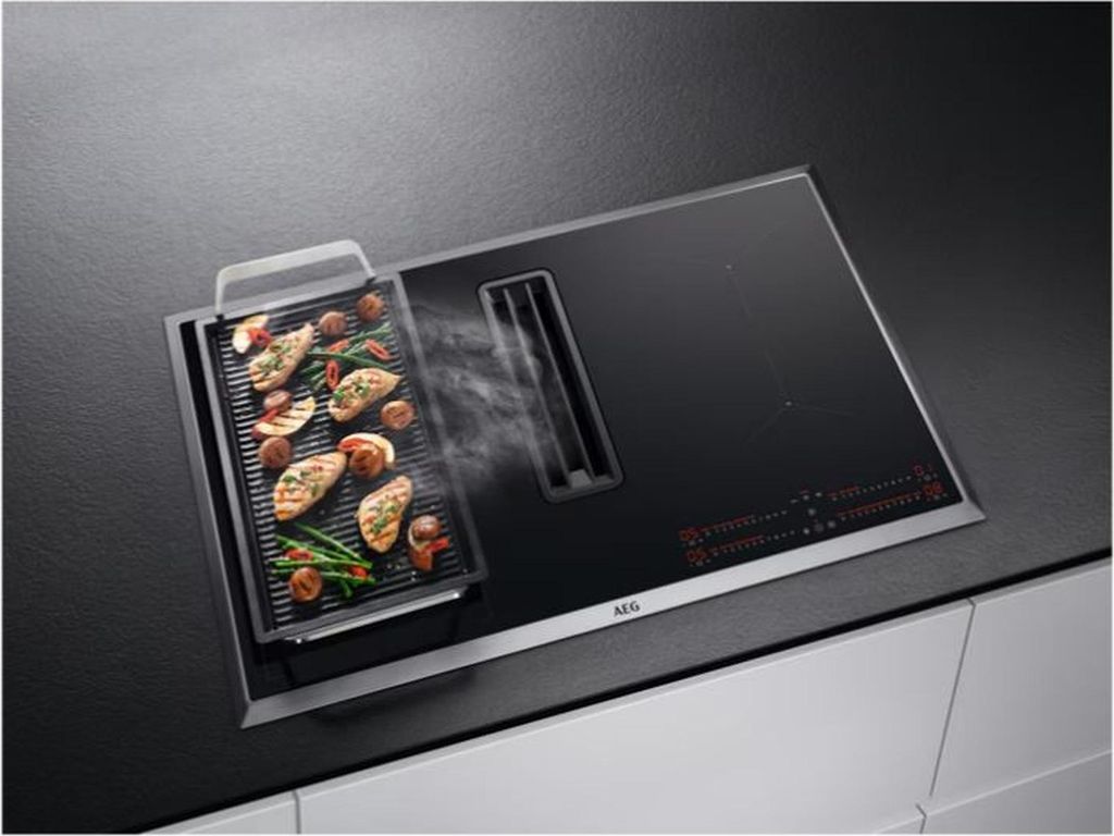AEG - COLI84COXB - Einbau-Induktions-Kochfeld mit integriertem Dunsabzug - Umluft - 80 cm