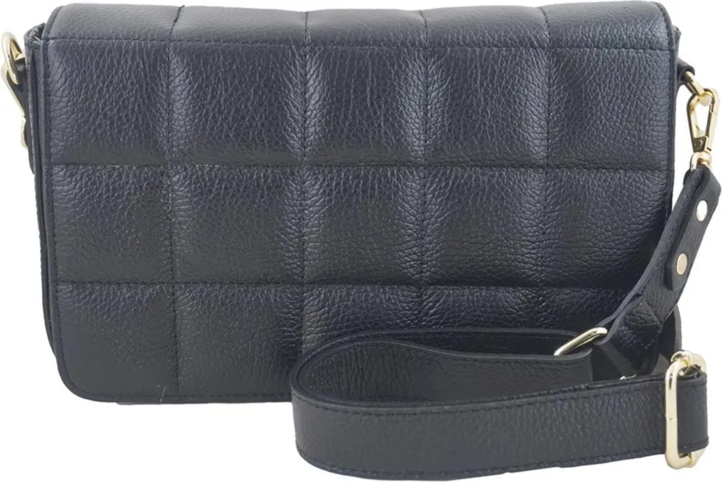 Sac en cuir véritable Barberini's 9321 rigide avec zip de sécurité