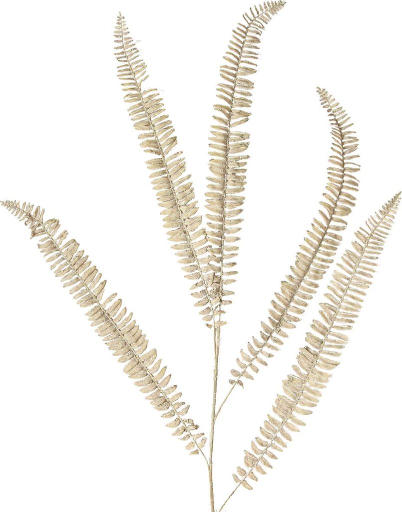 Künstlicher Farn Weiß Creme Herbstdeko 120cm Kunstpflanze
