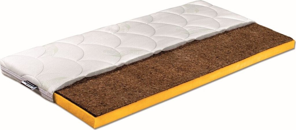 Matratzenauflage Benab Bambino Eco Matratze 60 x 120 cm H3 / H4 hart 7 cm hohe Topper, Aloe Vera, Kokosnuss, HR, Unverklebte