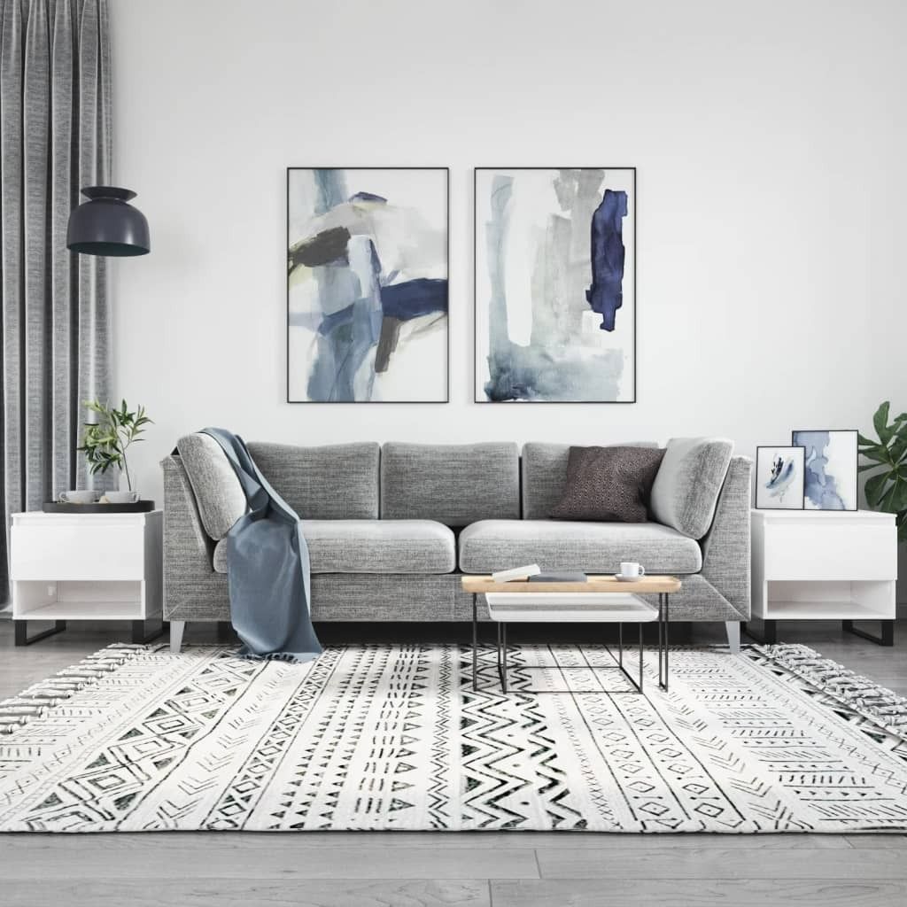 Maison Exclusive - Couchtische 2 Stk. Hochglanz-Weiß 50x46x50 cm Holzwerkstoff
