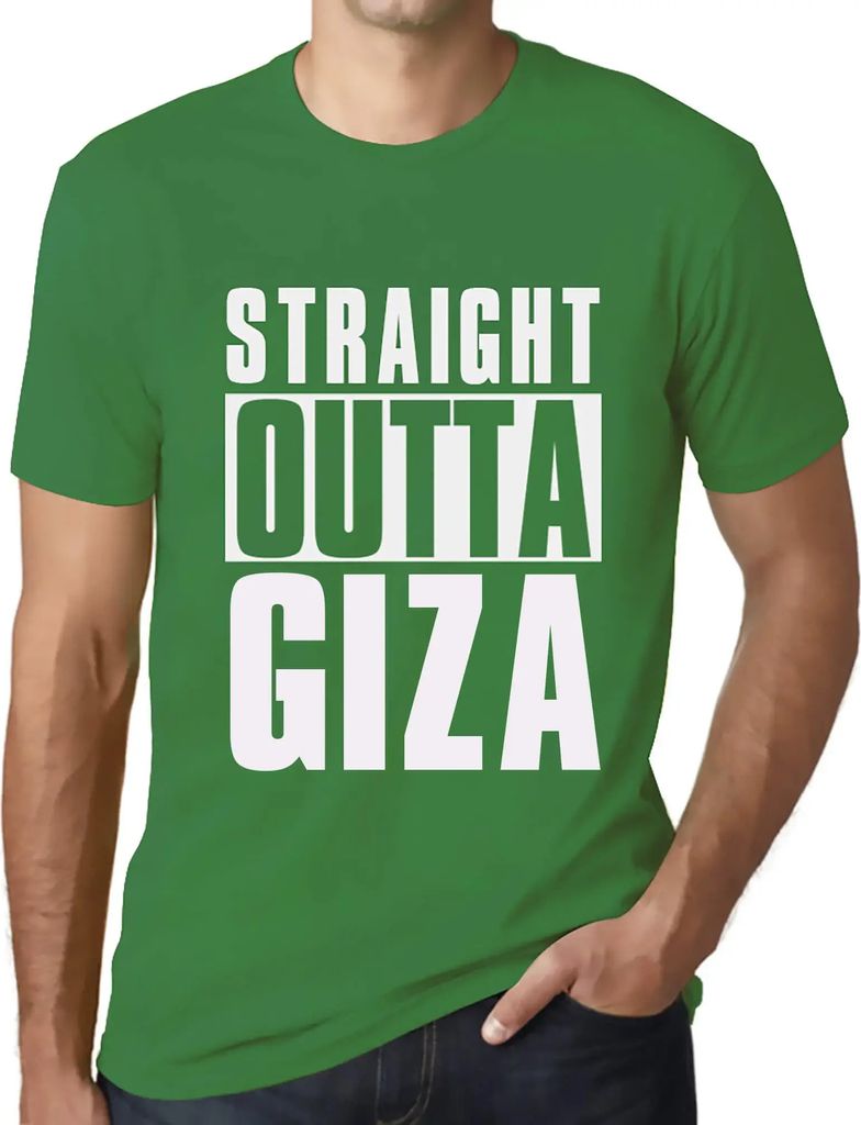 Herren Grafik T-Shirt Direkt aus Gizeh – Straight Outta Giza – Öko-Verantwortlich Vintage Jahrgang Kurzarm Lustige Druck Geburtstag Geschenk Mann