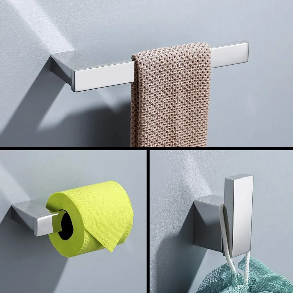 Set Bagno Tur's 3 Pezzi Acciaio SUS 304 - Montaggio a Muro Solido