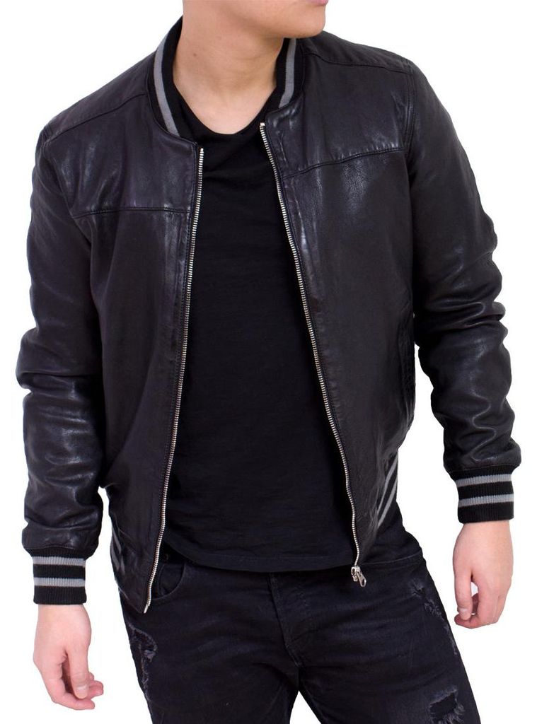 Boom Herren Lederjacke – Schwarz / L Produktbild 