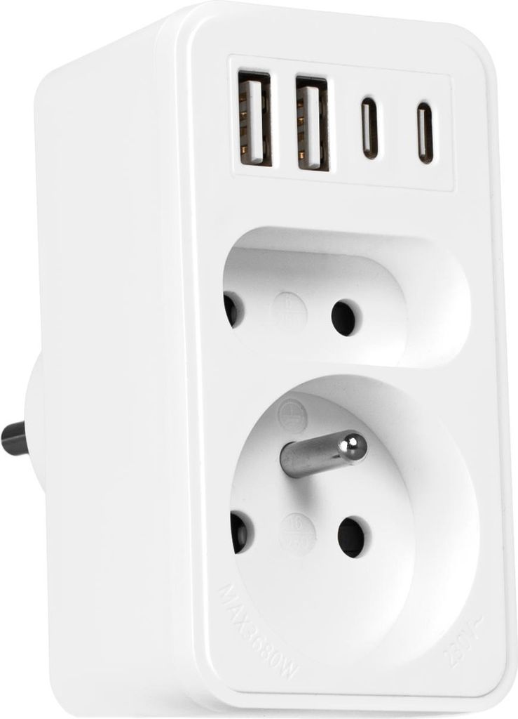 Vayox VA0374 adattatore per presa di corrente a 2 scomparti Immagine del prodotto 