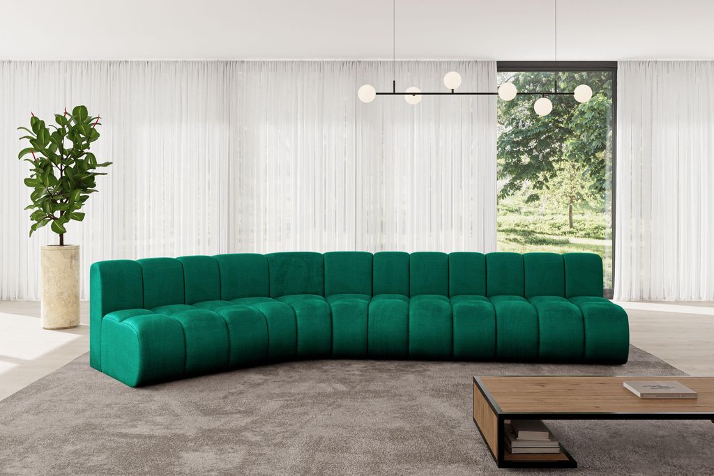 ALTDECOR Modulares Sofa Ecksofa in L-Form - Montra-L2 - 381x174x70 cm Grün - Corner modular Sofa Eckcouch Couch Wohnlandschaft Cauchsofa Bodensofa...