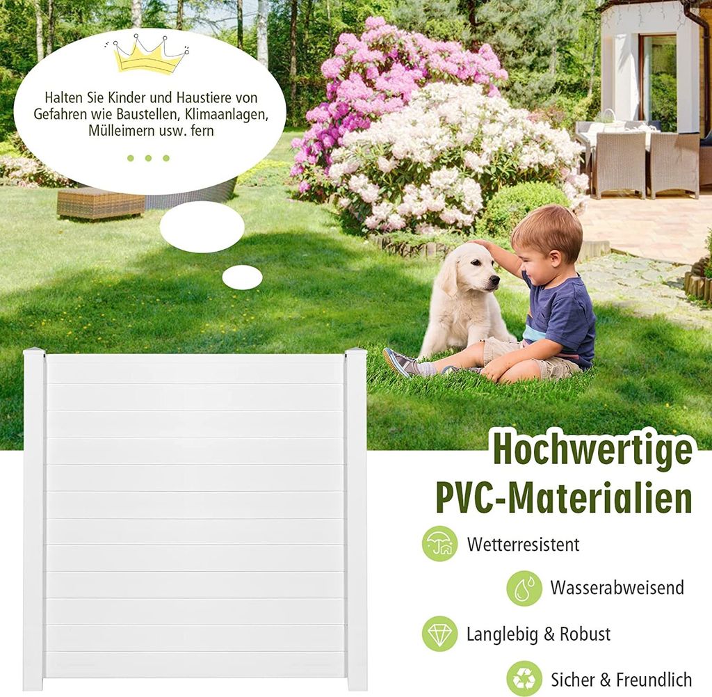 COSTWAY 2er Set Zaun, Steckzaun Gartenzaun, Produktbild 3