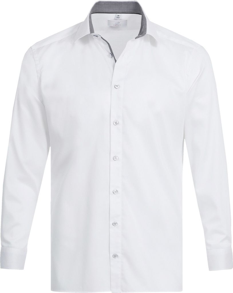Greiff Corporate Hemd PREMIUM Herren ® Slim Weiß/Grau 37/38 Produktbild 