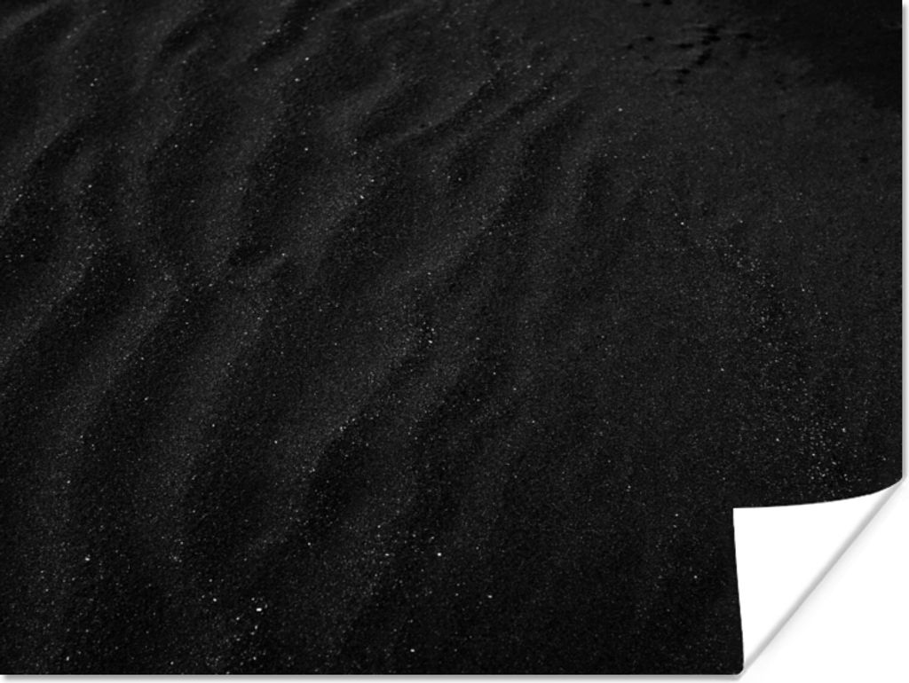 MuchoWow Poster Sand - Schwarz - Weiß - Strand 160x120 cm - Foto Plakat