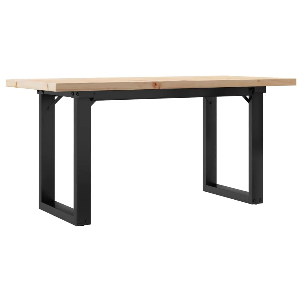 Tavolino Basso SYFAX™ Legno Massiccio Pino e Acciaio 90x40x45,5 cm