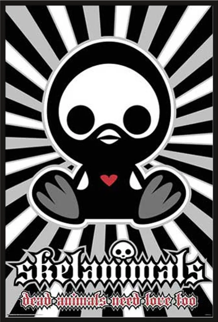Affiche encadrée Skelanimals Pen the Penguin cadre plastique noir Shinsuke