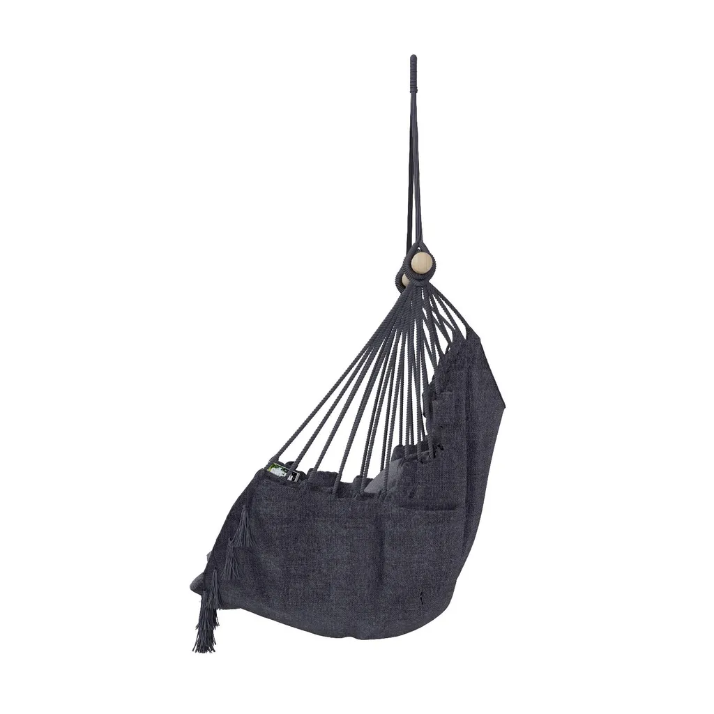 Hamac fauteuil de relaxation intérieur et extérieur graphite style boho - 2