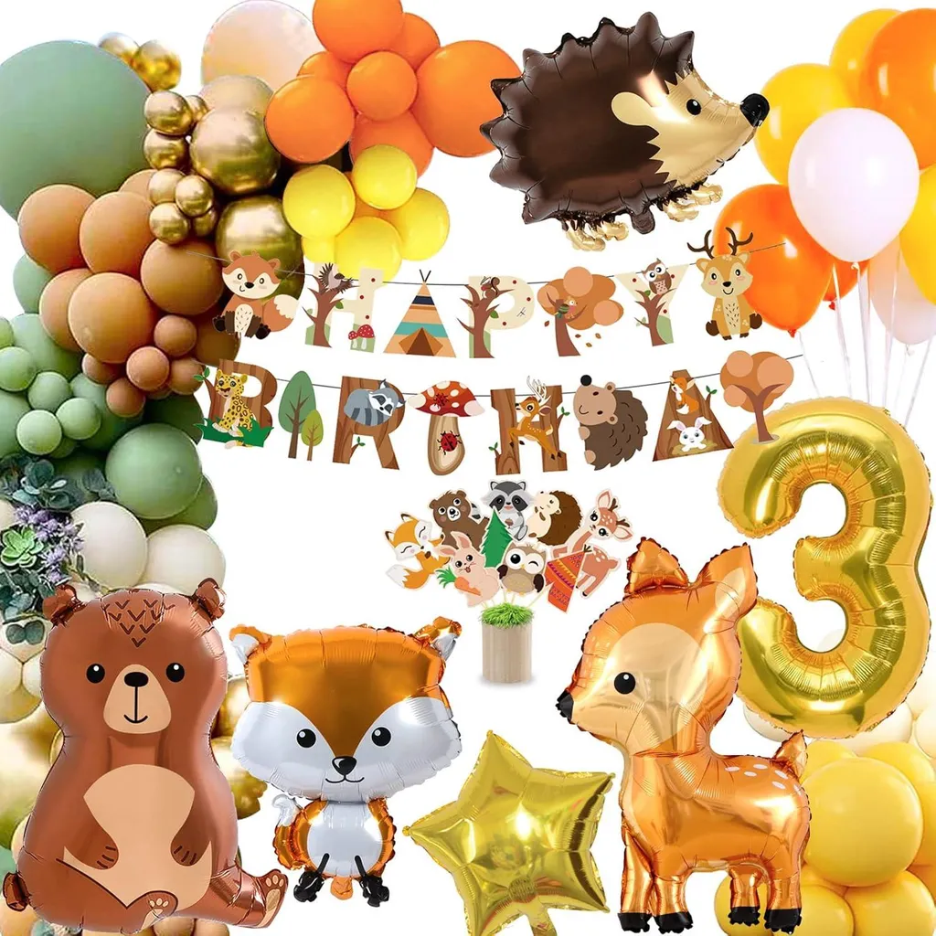 Kit Décoration Anniversaire Jungle 2 Ans avec Ballons Safari 45 Pièces