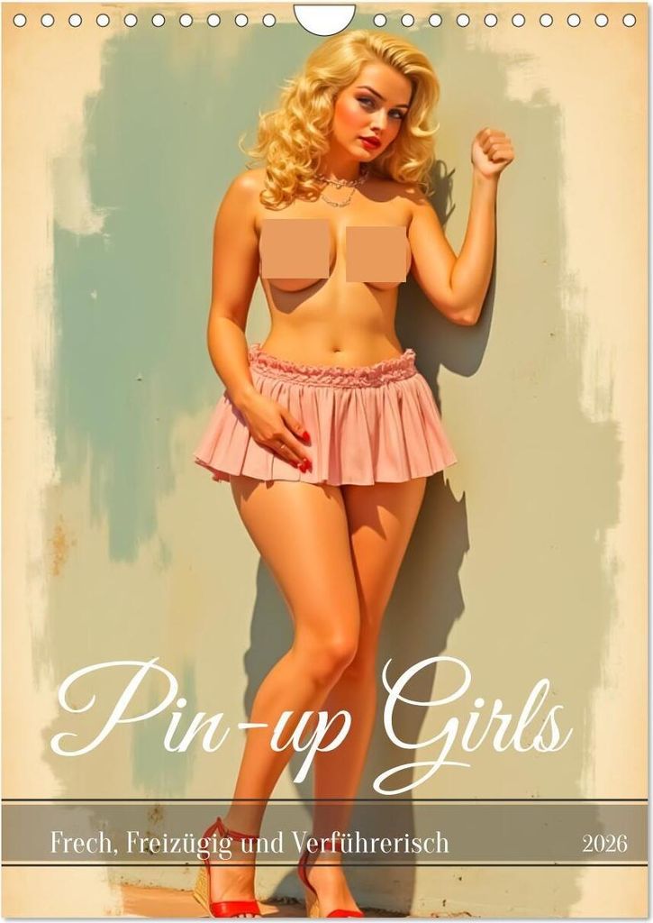 Pin-up Girls - Frech, Freizügig und Verführerisch (Wandkalender 2026 DIN A4 hoch), CALVENDO Monatskalender