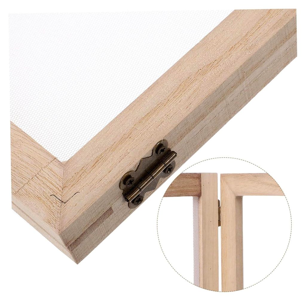 Holzrahmen mit Maschensiebrahmen für die Papierherstellung - Handgemachte Papierform DIY