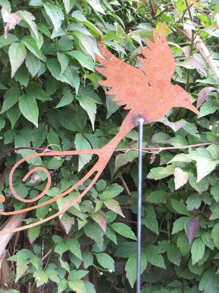 Edelrost Gartenstecker Paradiesvogel, klein